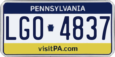 PA license plate LGO4837
