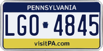 PA license plate LGO4845