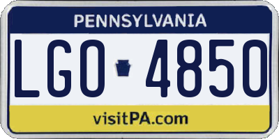 PA license plate LGO4850