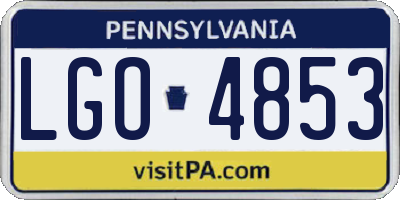 PA license plate LGO4853