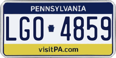 PA license plate LGO4859