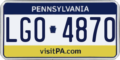 PA license plate LGO4870