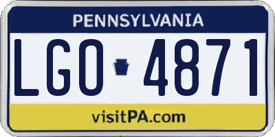 PA license plate LGO4871
