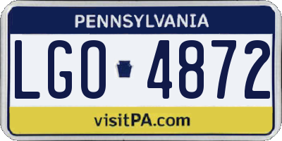 PA license plate LGO4872