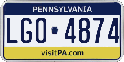 PA license plate LGO4874