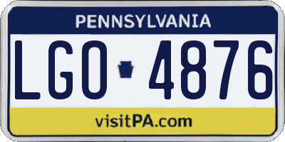 PA license plate LGO4876