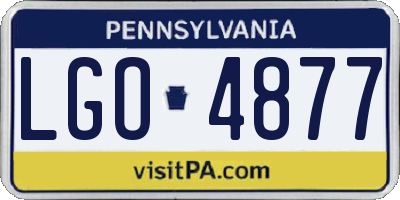 PA license plate LGO4877