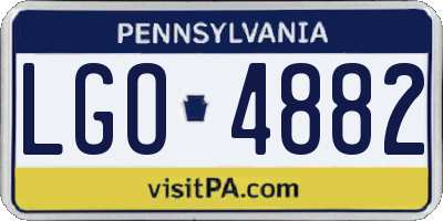 PA license plate LGO4882