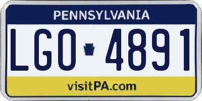 PA license plate LGO4891