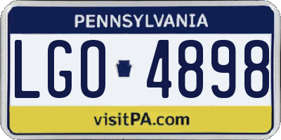 PA license plate LGO4898