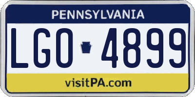 PA license plate LGO4899