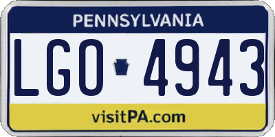 PA license plate LGO4943