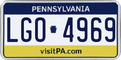 PA license plate LGO4969