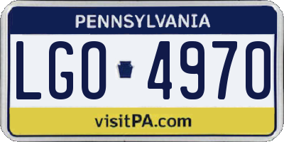 PA license plate LGO4970