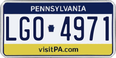PA license plate LGO4971