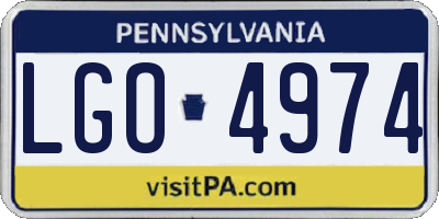 PA license plate LGO4974