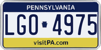 PA license plate LGO4975