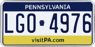 PA license plate LGO4976