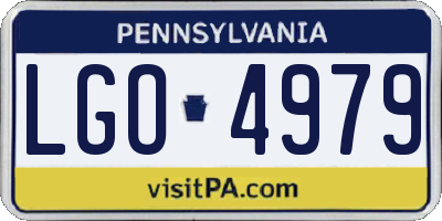 PA license plate LGO4979