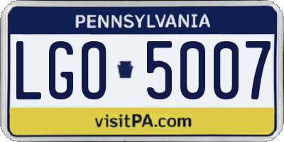 PA license plate LGO5007