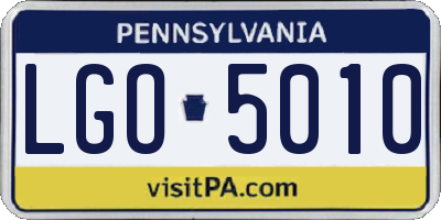 PA license plate LGO5010