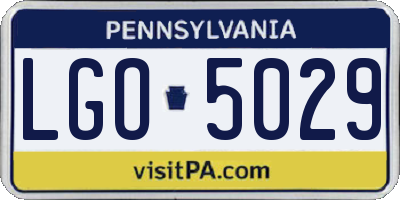 PA license plate LGO5029