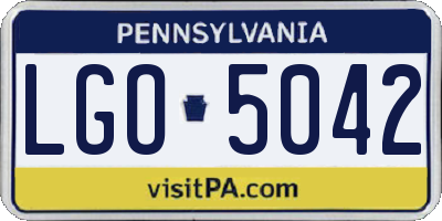 PA license plate LGO5042