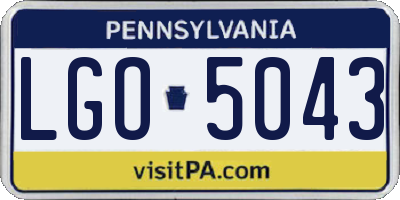PA license plate LGO5043