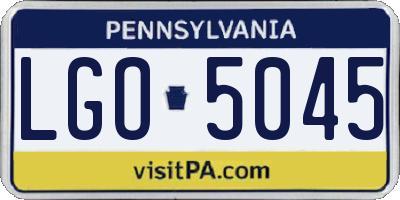 PA license plate LGO5045
