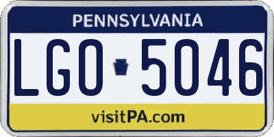 PA license plate LGO5046