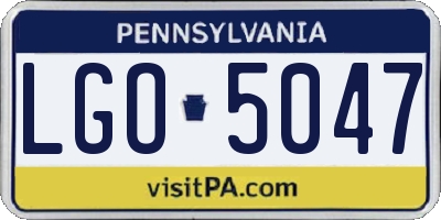 PA license plate LGO5047
