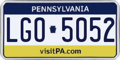 PA license plate LGO5052