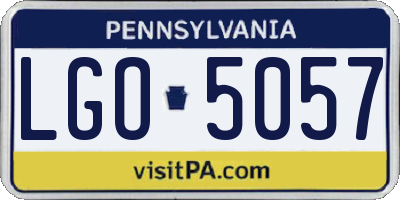 PA license plate LGO5057