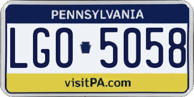 PA license plate LGO5058