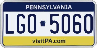 PA license plate LGO5060