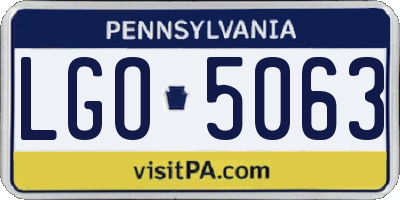 PA license plate LGO5063