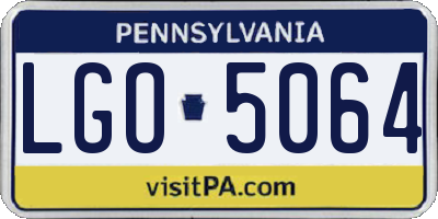 PA license plate LGO5064