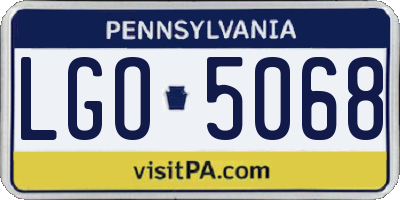 PA license plate LGO5068