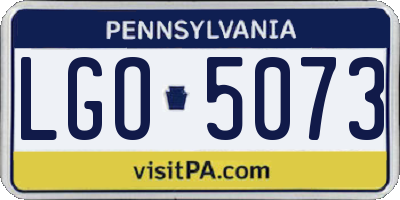 PA license plate LGO5073