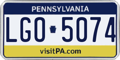 PA license plate LGO5074