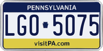 PA license plate LGO5075