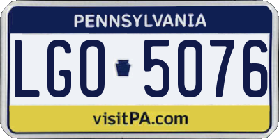 PA license plate LGO5076
