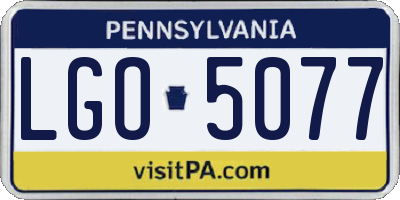 PA license plate LGO5077