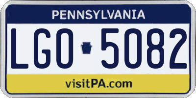 PA license plate LGO5082