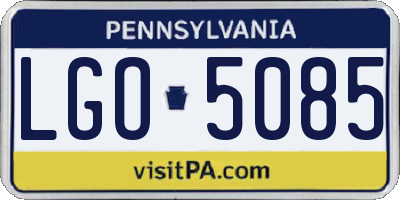PA license plate LGO5085