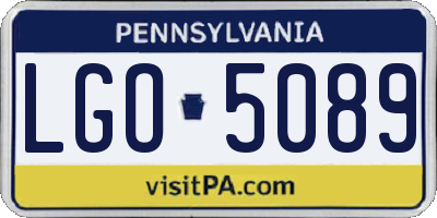 PA license plate LGO5089