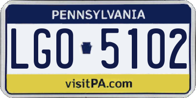 PA license plate LGO5102
