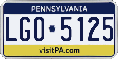 PA license plate LGO5125