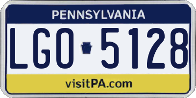 PA license plate LGO5128