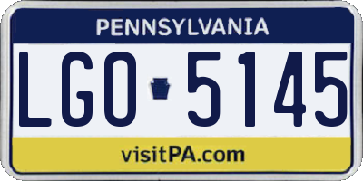 PA license plate LGO5145